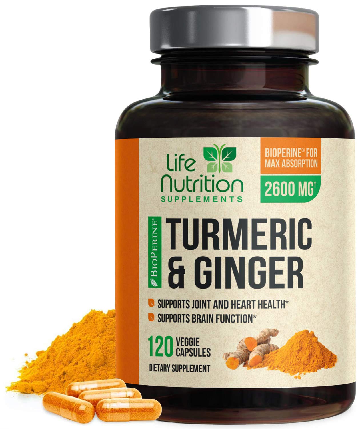 Turmeric Curcumin With Ginger 2600 Mg High Absorption Extra Strength ...